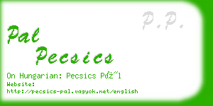 pal pecsics business card